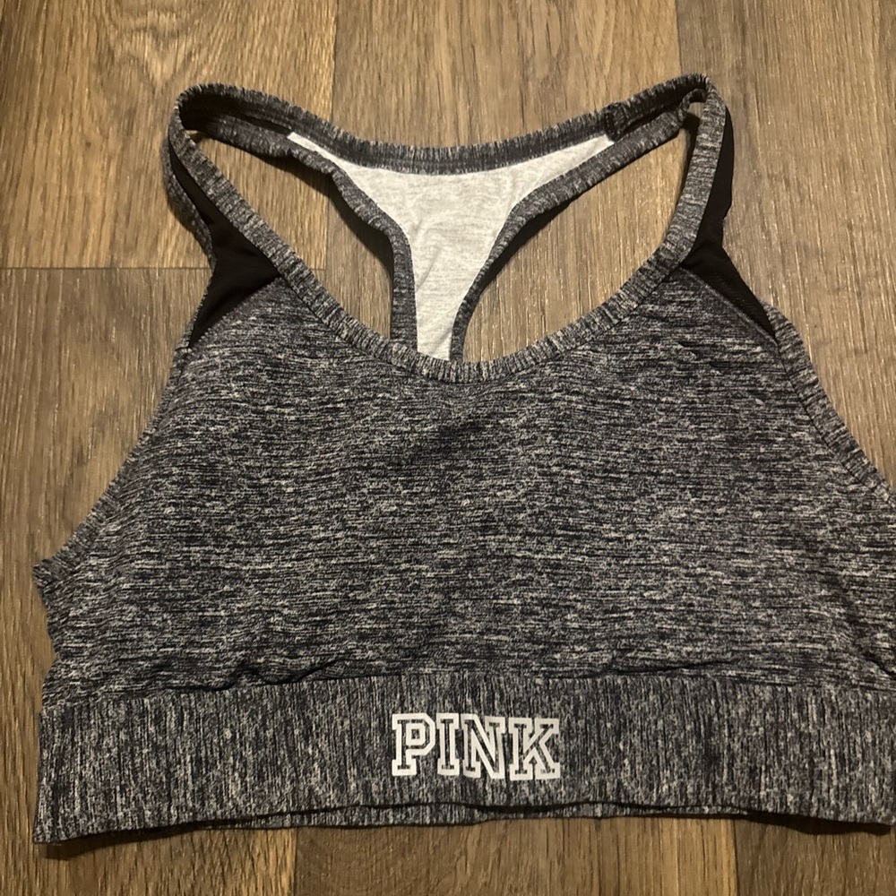 Victoria's Secret PINK Black and Gray Sports Bra